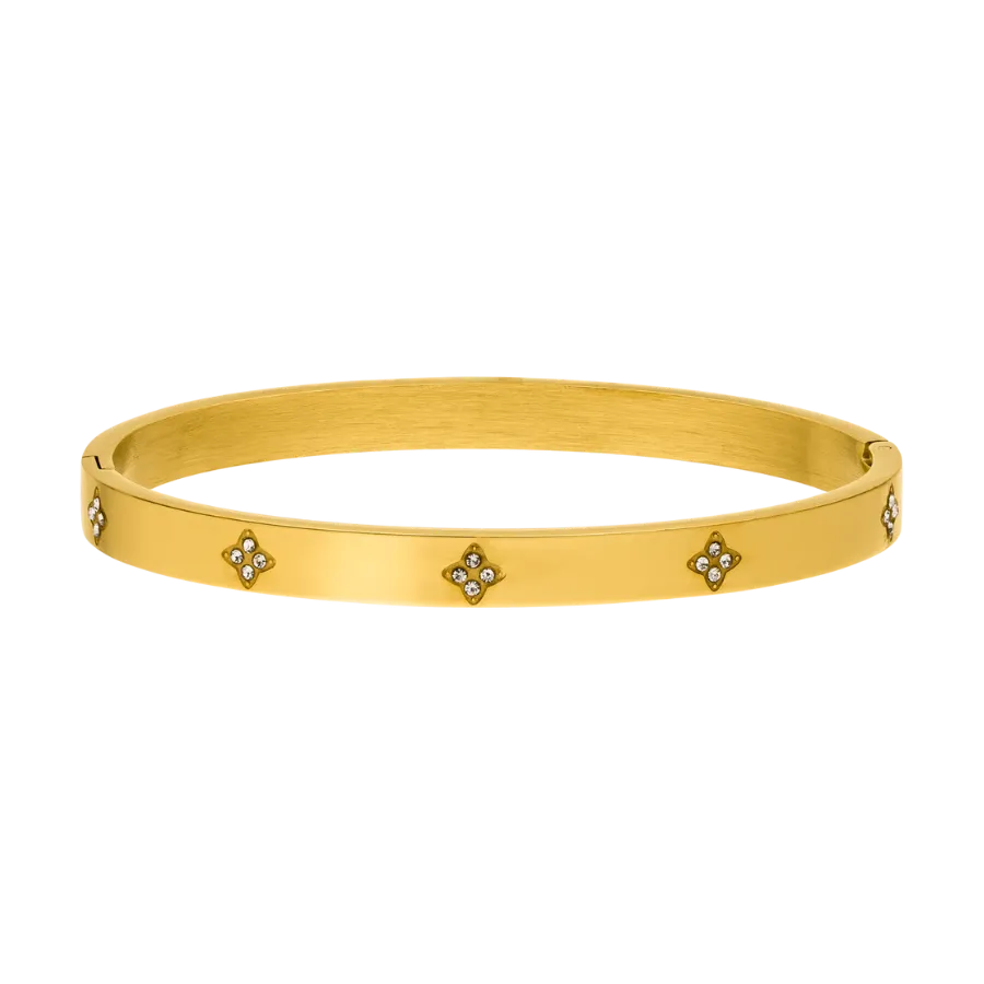 Timeless Pave Leaf Armreif 18K Vergoldet