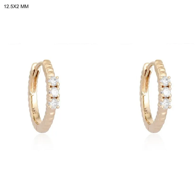 Timeless Round Diamond Huggies Earrings