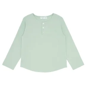 unisex pistachio long sleeve henley