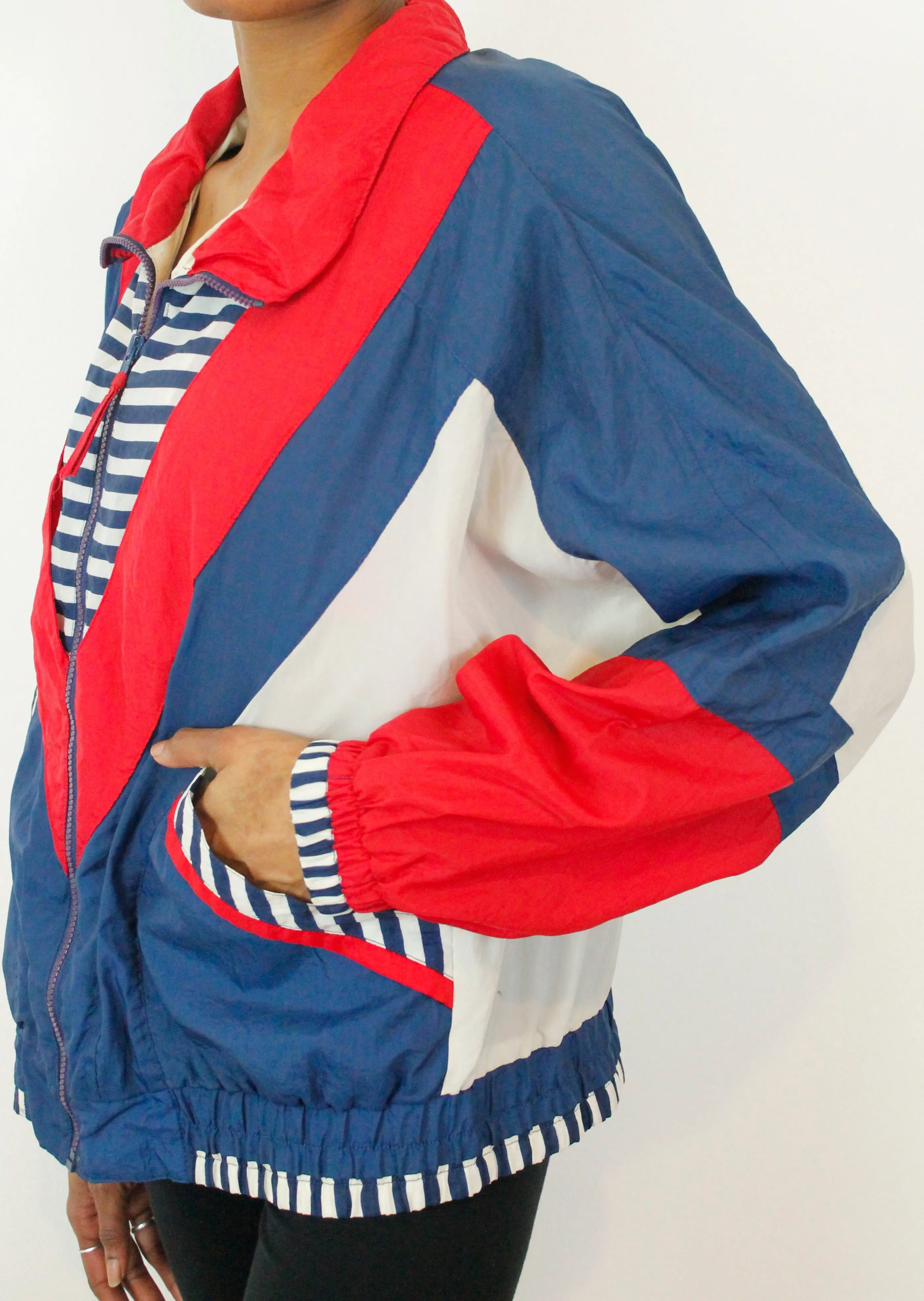 Vintage RE Sport 80s Nautical Colour block Festival Jacket