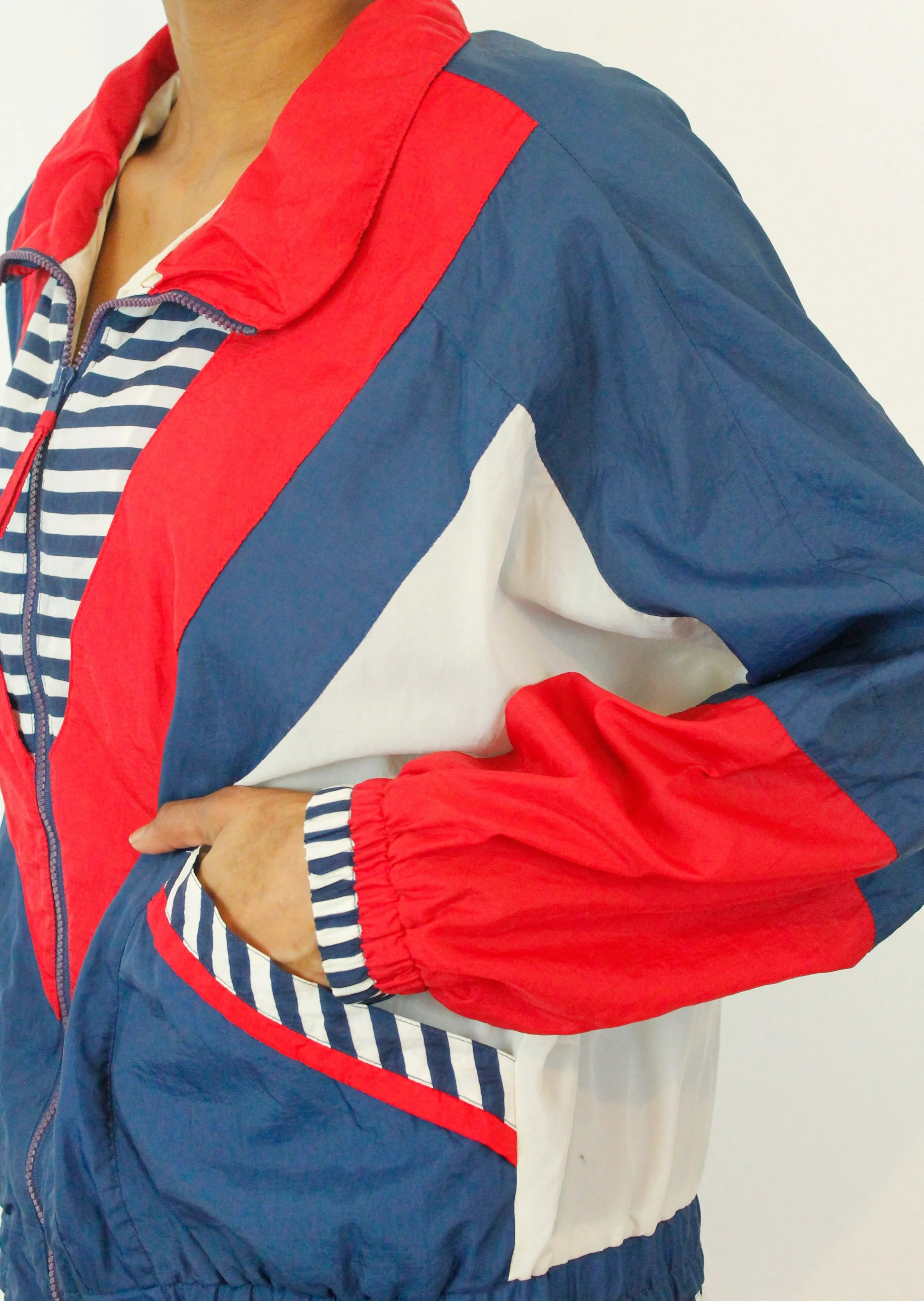 Vintage RE Sport 80s Nautical Colour block Festival Jacket