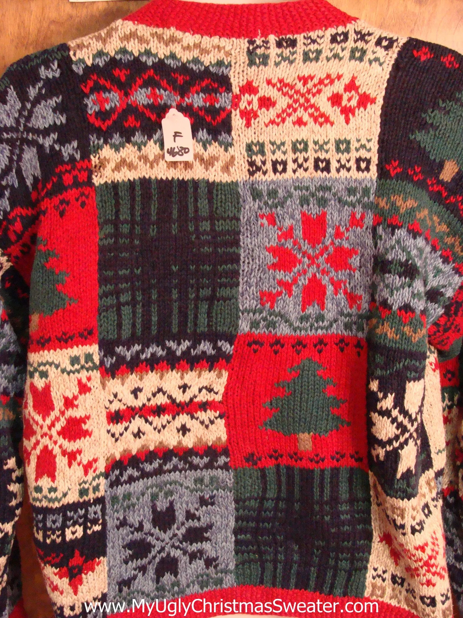 Vintage Style Patchwork 2sided Ugly Christmas Sweater