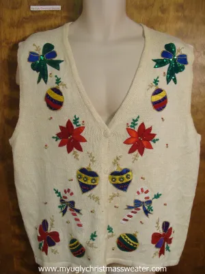 White Cute Christmas Sweater Vest
