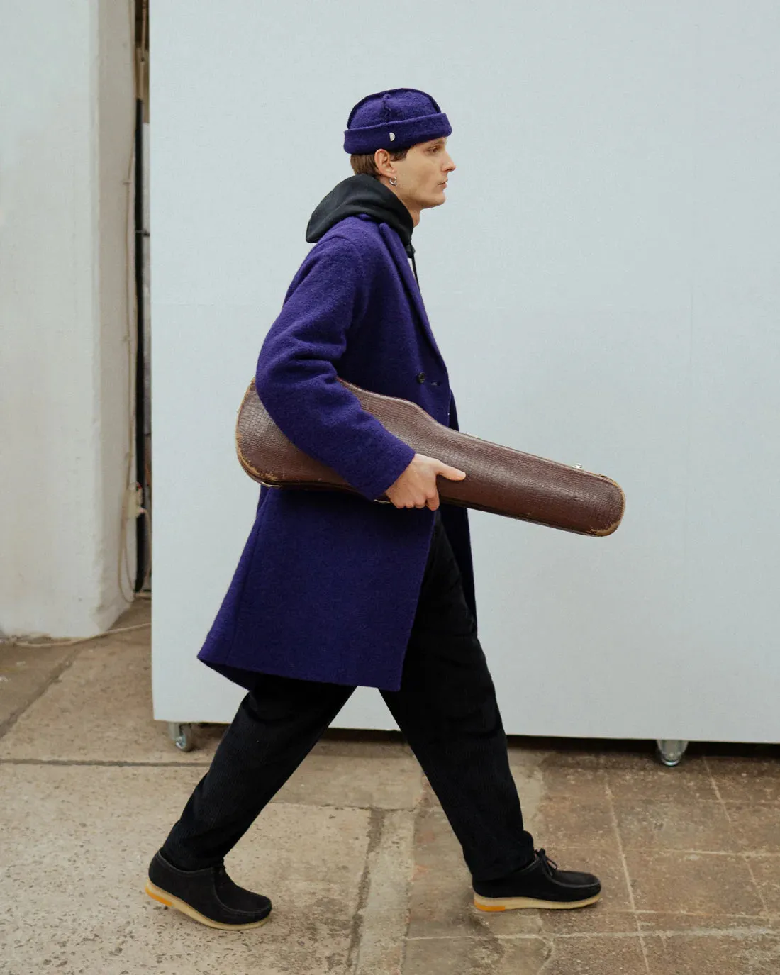 wool coat - formal - deep purple