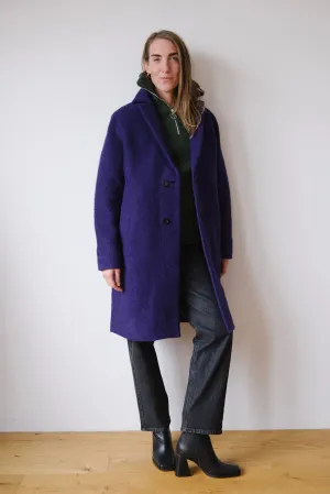 wool coat - formal - deep purple
