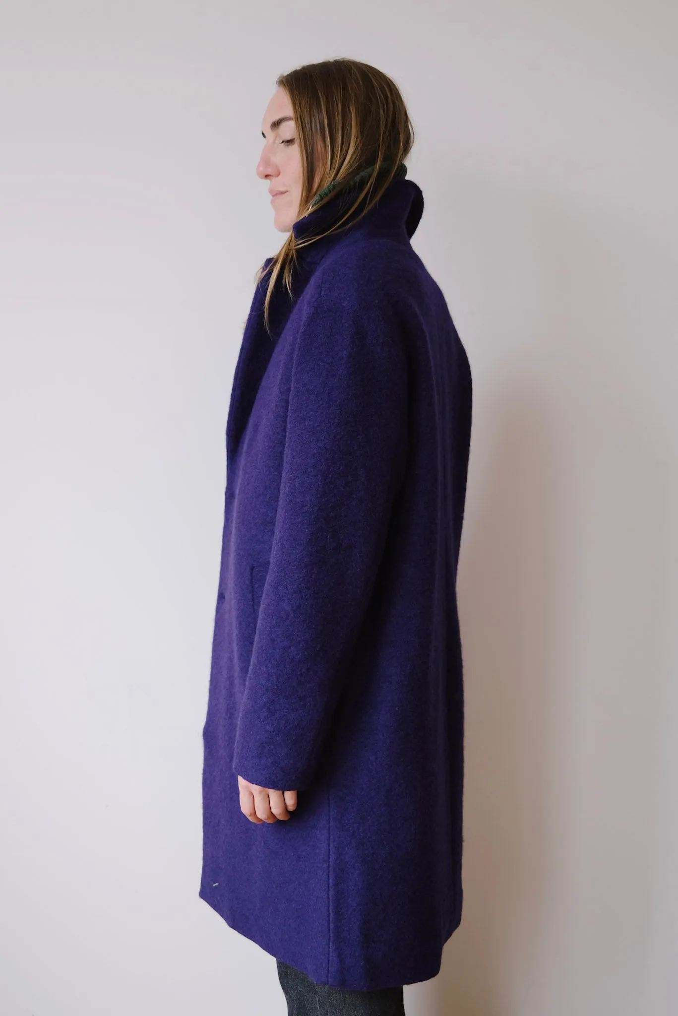 wool coat - formal - deep purple