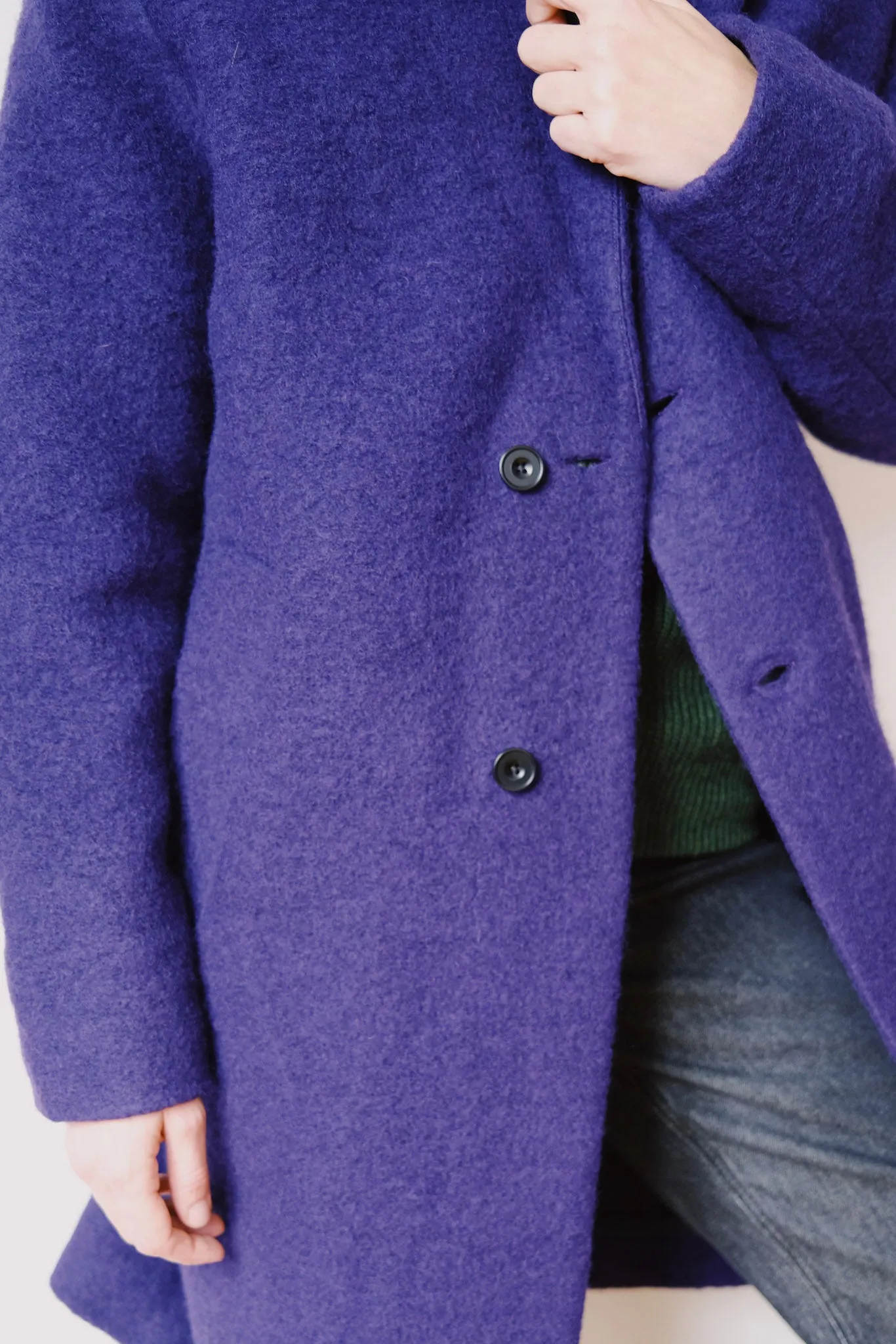 wool coat - formal - deep purple