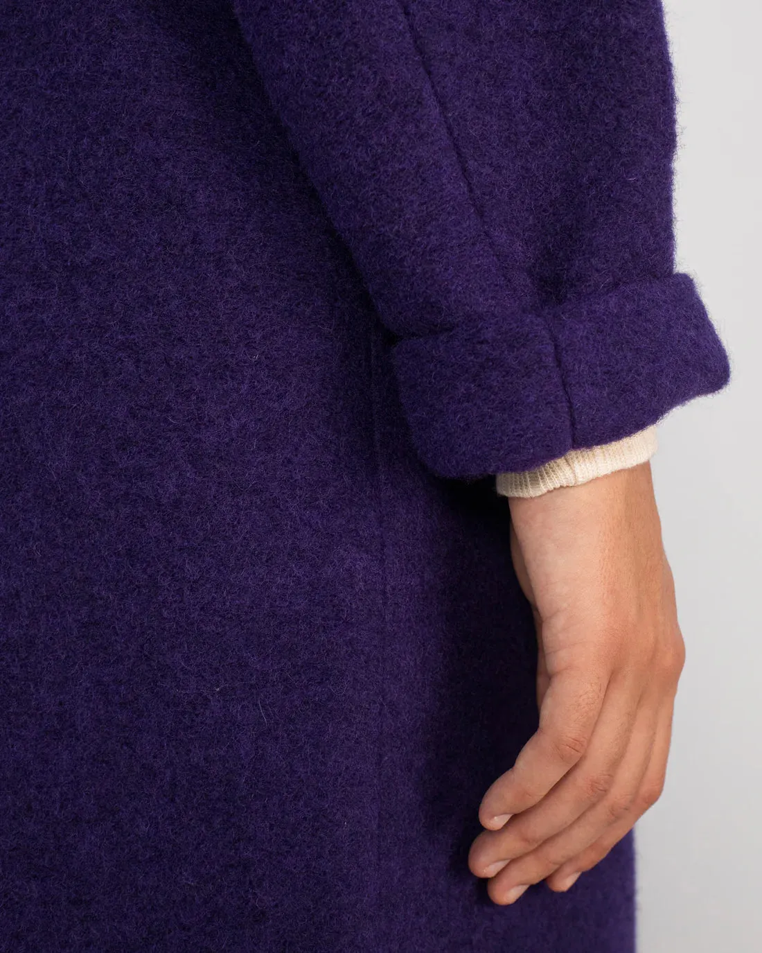 wool coat - formal - deep purple