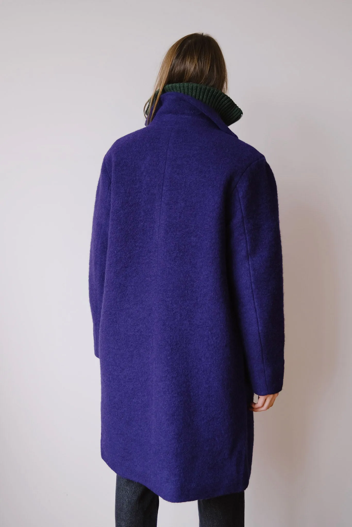 wool coat - formal - deep purple